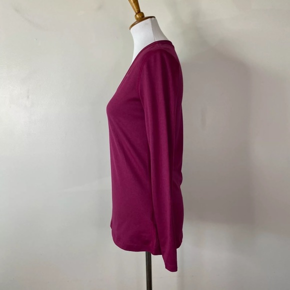 Nike Shirt Dri Fit Lightweight Active V-Neck Dark Pink Sz. S - Picture 5 of 11